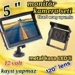 1 ADET LEDLİ METAL KASA KAMERA VE 5 İNÇ EKRAN  12 VOLT KAYIT YAPMAZ - Görsel 2