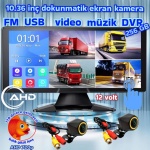2 ADET BALIK GÖZÜ 720P AHD 170'' KAMERA DOKUNMATİK 10.36'' VİDEO MÜZİK DVR EKRAN SETİ 12 V - Görsel 4