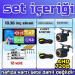 2 ADET BALIK GÖZÜ 720P AHD 170'' KAMERA DOKUNMATİK 10.36'' VİDEO MÜZİK DVR EKRAN SETİ 12 V - Görsel 6