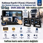 10 İNÇ DVR 4 KAMERALI KABLOSUZ DOKUNMATİK AHD 1080P BSD KÖR NOKTA UYARI 12 24 VOLT - Görsel 3