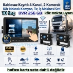 10 İNÇ DOKUNMATİK DVR 2 ADET KABLOSUZ KAMERA AHD 1080P  MONİTÖR BSD KÖR NOKTA SİSTEMLİ 12 24 V - Görsel 2