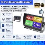 10 İNÇ DOKUNMATİK 1 ADET KABLOSUZ KAMERA AHD 1080P DVR MONİTÖR BSD KÖR NOKTA SİSTEMLİ 12 24 V - Görsel 3