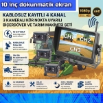 10 İNÇ DVR DOKUNMATİK 3 ADET KABLOSUZ KAMERA AHD 1080P  MONİTÖR BSD KÖR NOKTA SİSTEMLİ 12 24 V - Görsel 7