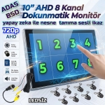 8 ADET  LEDSİZ AHD 720p KELEBEK KAMERA 8 CH 10 İNÇ  DOKUNMATİK EKRAN 512 GB DVR ADAS BSD 12 VOLT - Görsel 3