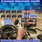 10 İNÇ 8 CH DOKUNMATİK EKRAN 8 ADET AHD 1080P KAMERA  512 GB DVR ADAS BSD 12 24  VOLT - Görsel 6