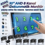 10 İNÇ 8 CH DOKUNMATİK EKRAN 8 ADET AHD 1080P KAMERA  512 GB DVR ADAS BSD 12 24  VOLT - Görsel 7